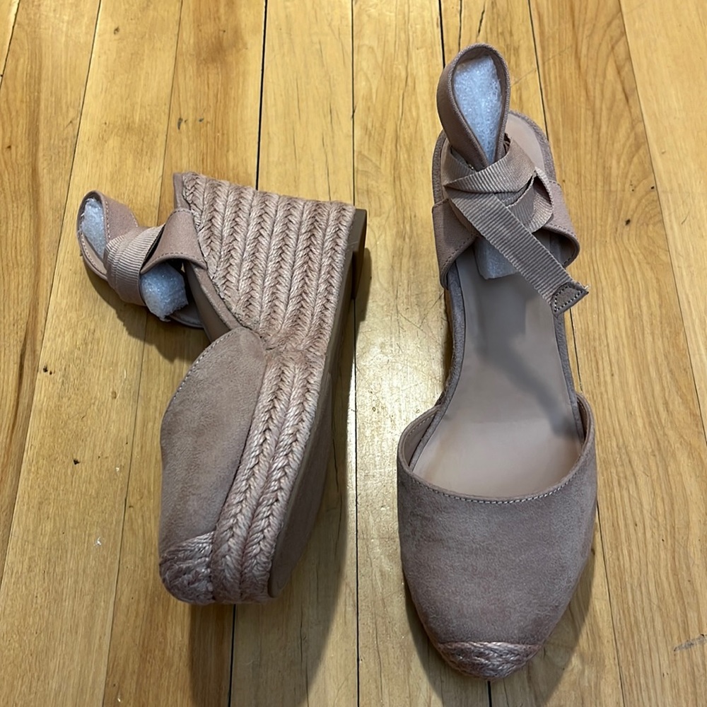 INC Maisie Lace-up Espadrille Wedge Sandal